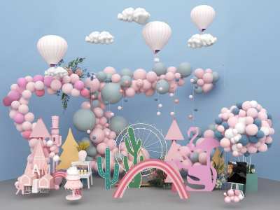 现代气球美陈3D模型下载